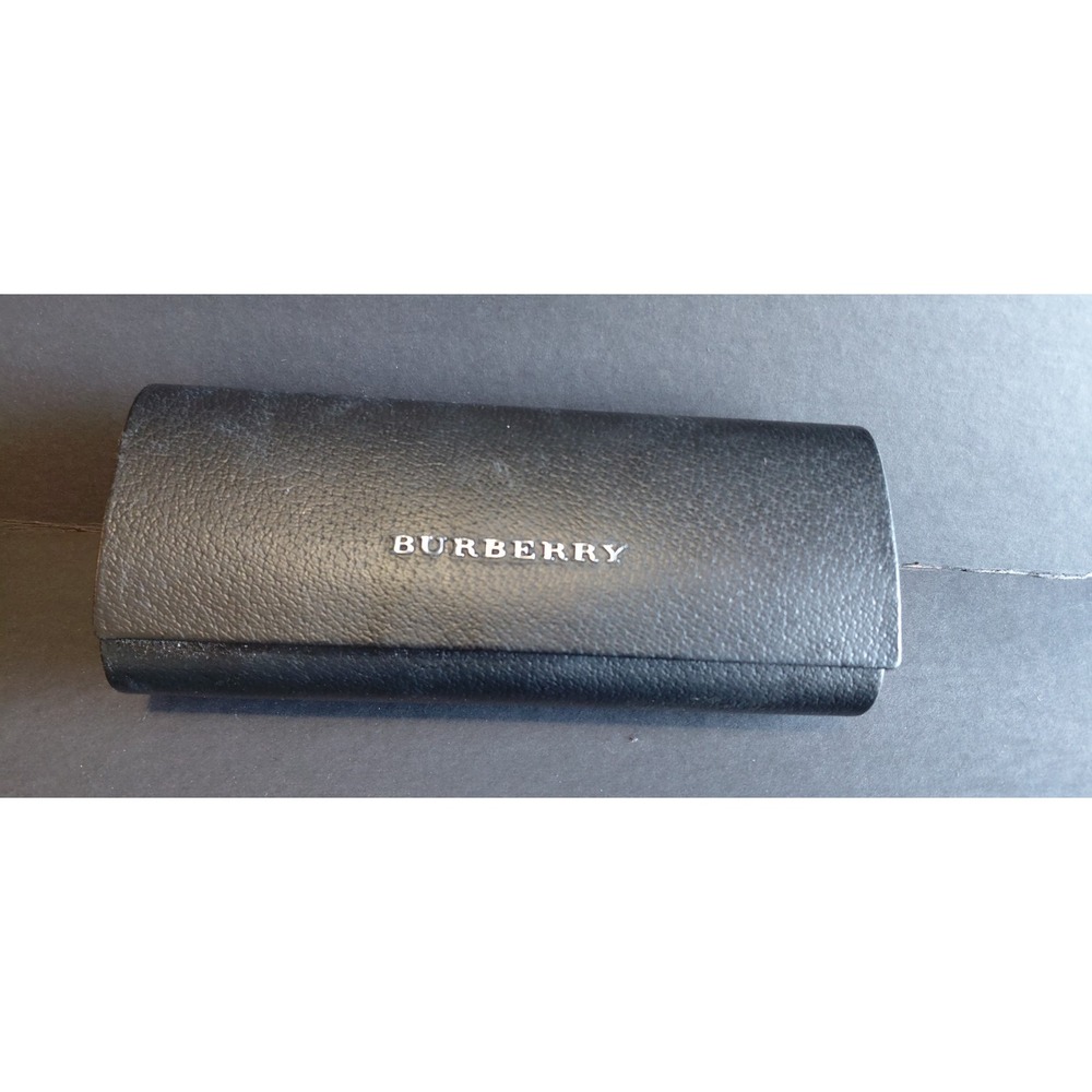 Empty Case classic black leather-textured Burberry hard shell eyewear case Box